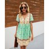 Women * | J+J Green Floral Boho Dress Dresses