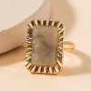 Women * | J+J Labradorite Rectangular Metal Ring