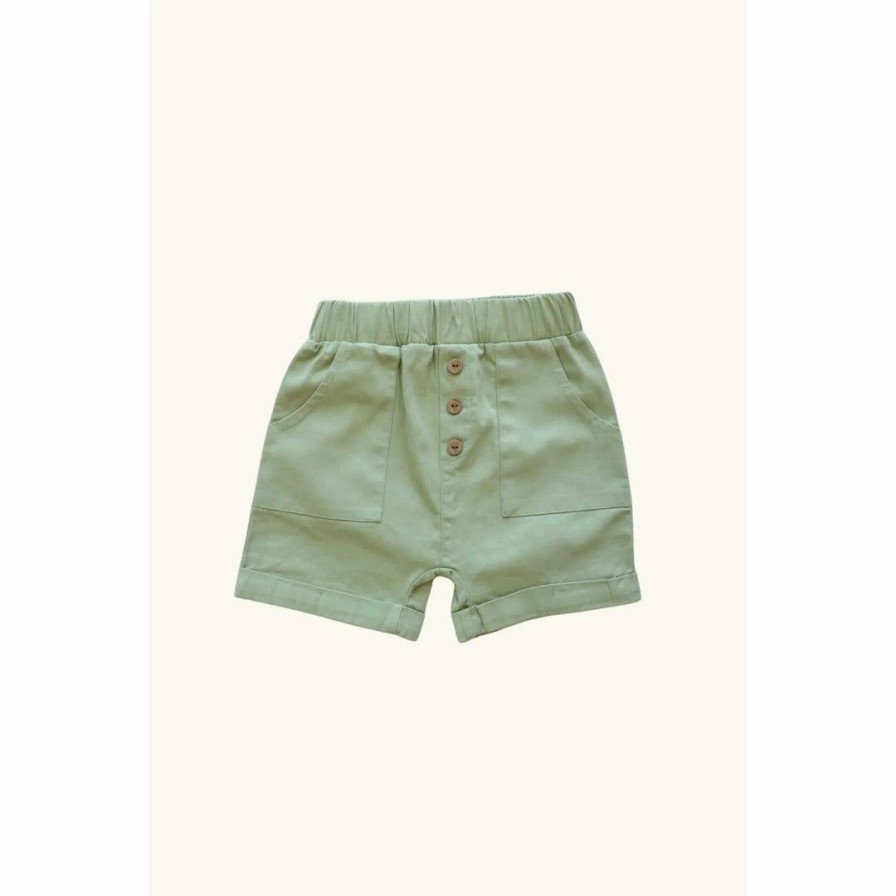 Clothing * | Eli + Nev Bottoms Mint Green Button Shorts