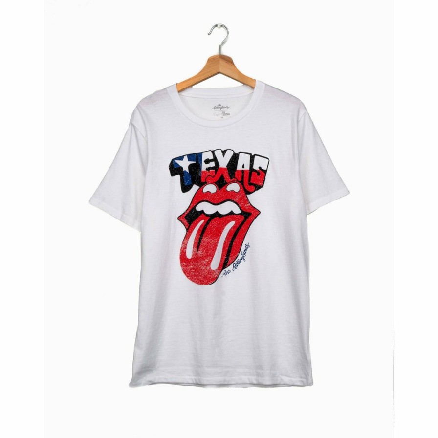 Women * | Livylu Texas Flag Adult Rolling Stones Tee