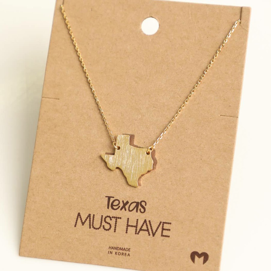 Women * | Fame Accessories Texas State Necklace