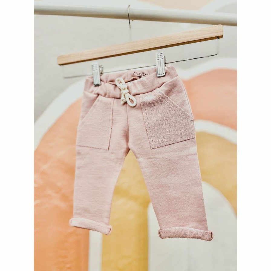 Clothing * | Evelina Apparel Blush French Terry Sweatpants Bottoms