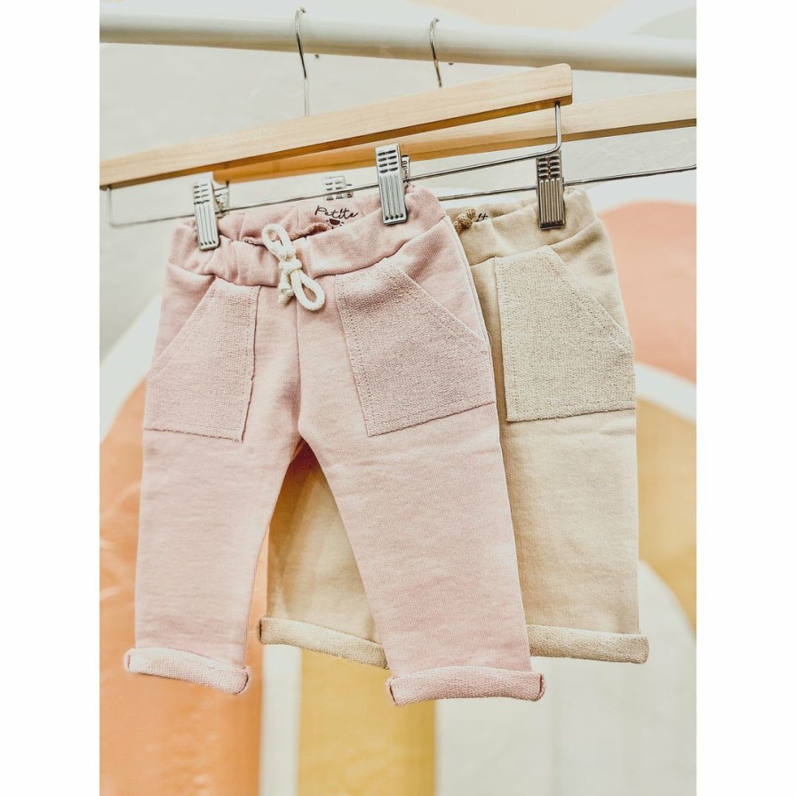 Clothing * | Evelina Apparel Blush French Terry Sweatpants Bottoms