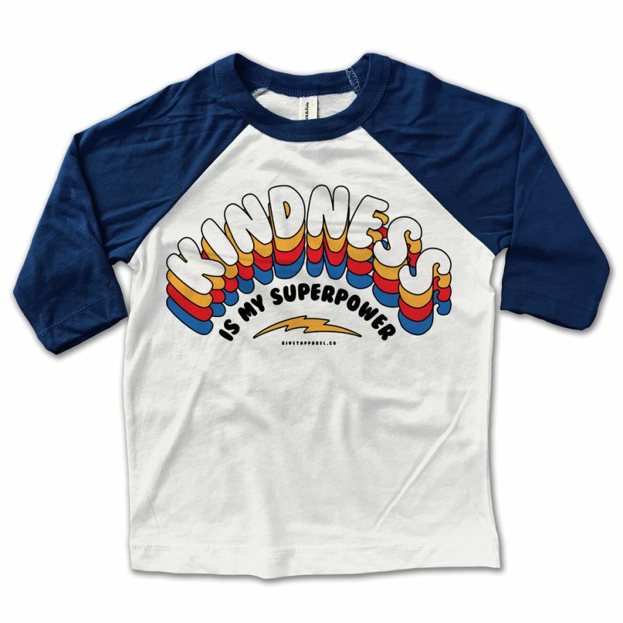 Clothing * | Rivet Apparel Kindness Is My Superpower Baseball Tee Graphic Tees