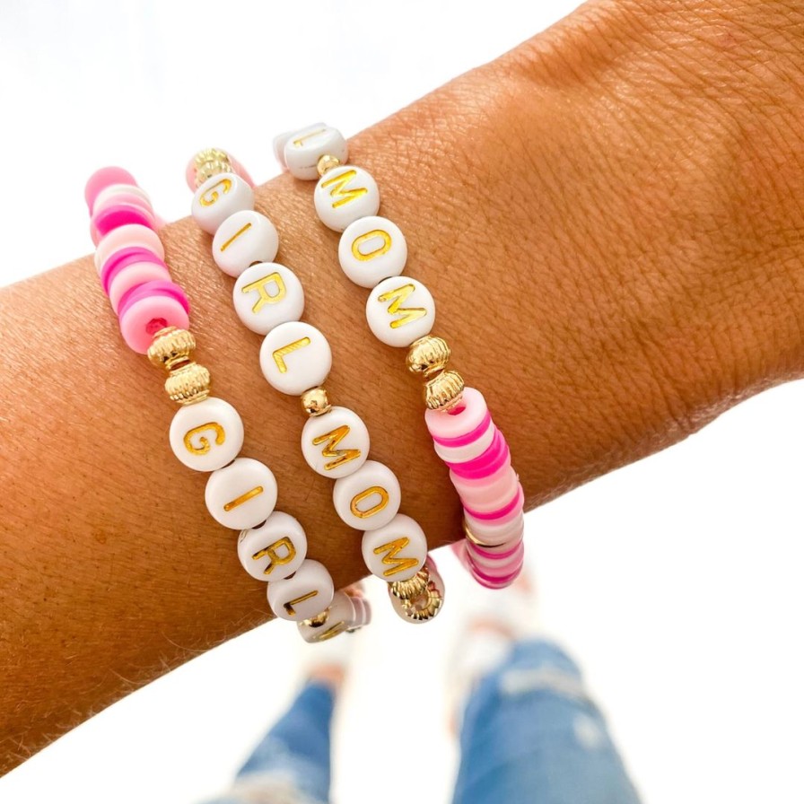 Women * | J+J Girl Mom Pink Bracelet