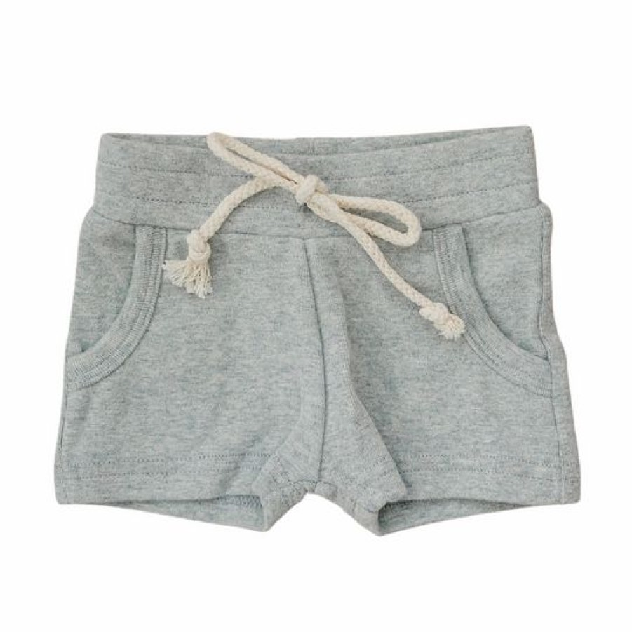 Clothing * | Mebie Baby Heather Grey Organic Cotton Shorts