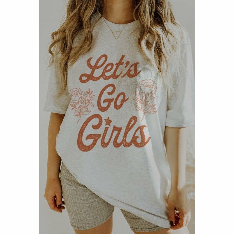 Women * | J+J Graphic Tees Let'S Go Girls Country Oversized Tee