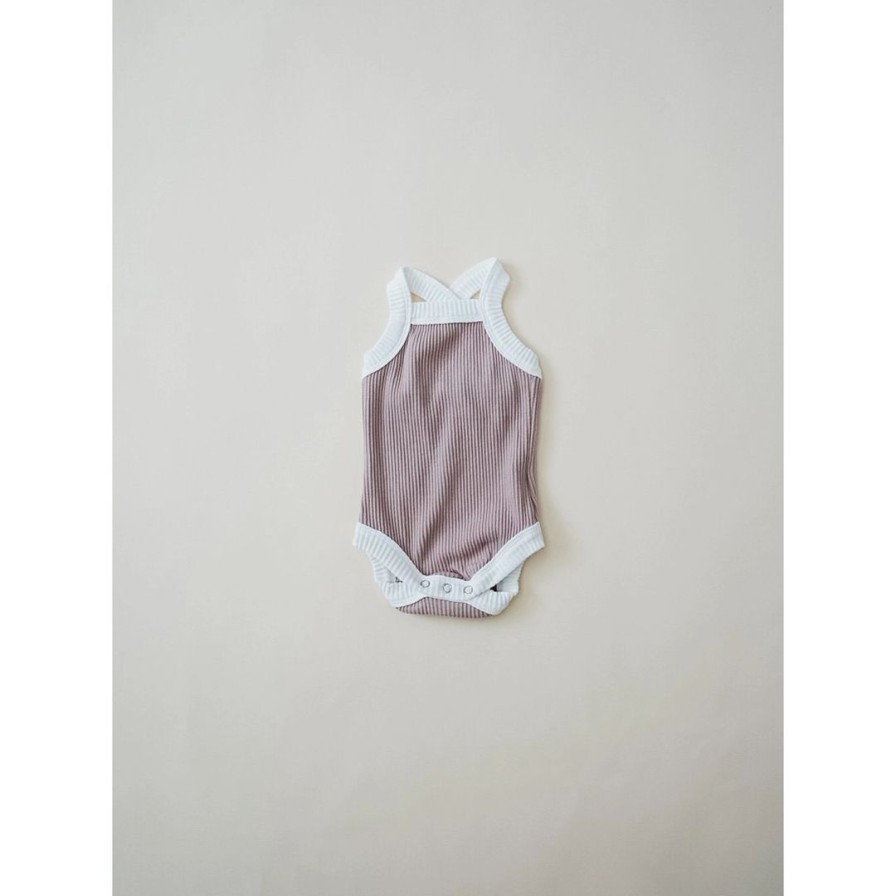 Clothing * | Orcas Lucille Bodysuits Taupe Mauve Tank Bodysuit