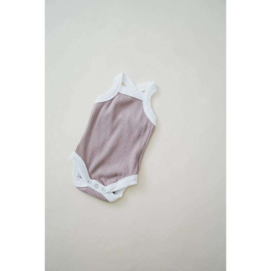 Clothing * | Orcas Lucille Bodysuits Taupe Mauve Tank Bodysuit