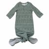 Clothing * | Mebie Baby Sage Alpine Organic Cotton Knotted Gown Preemie + Newborn