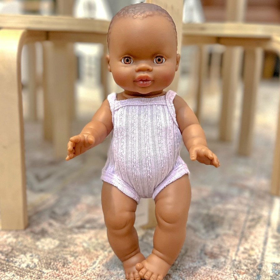 Dolls + Plushies * | Lilac Ribbed Minikane Romper