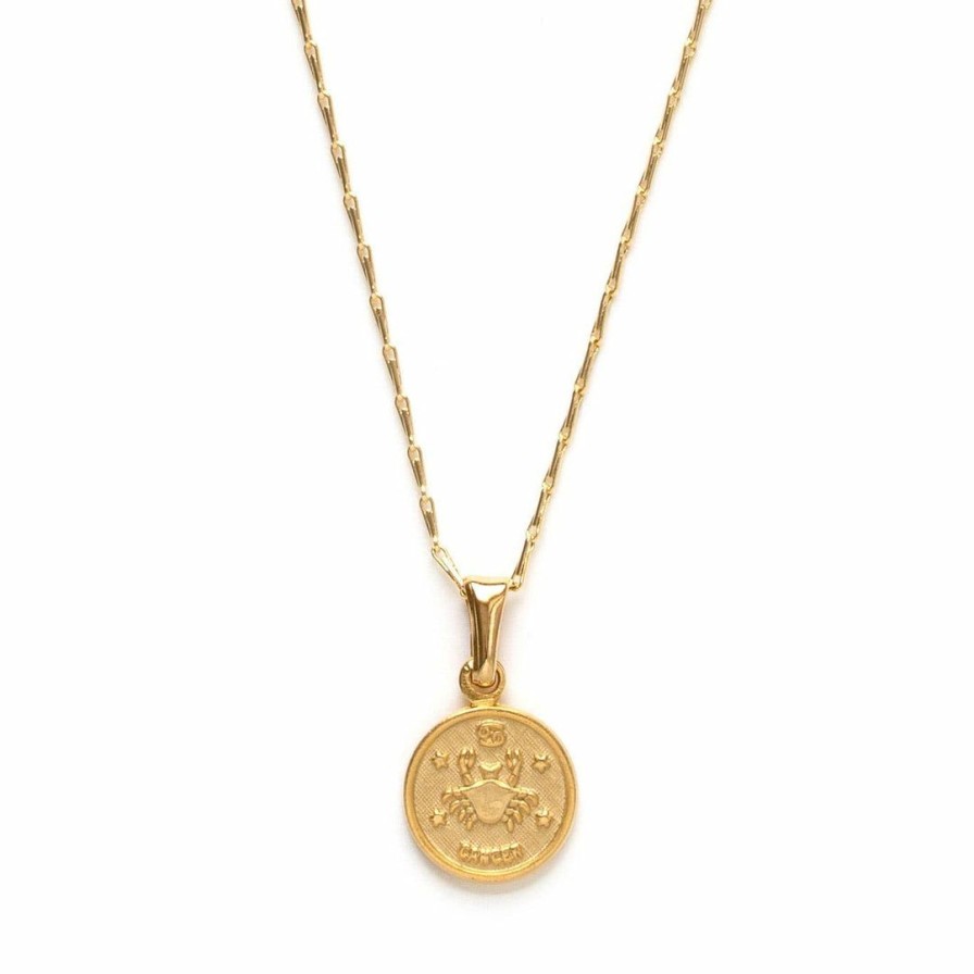 Women * | Amano Studio Tiny Zodiac Cancer Gold Necklace Necklaces