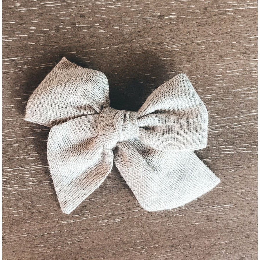 Headwear * | Mae + Skye Hazel Wood Mini Pinwheel Bow Hair Clip Headwear