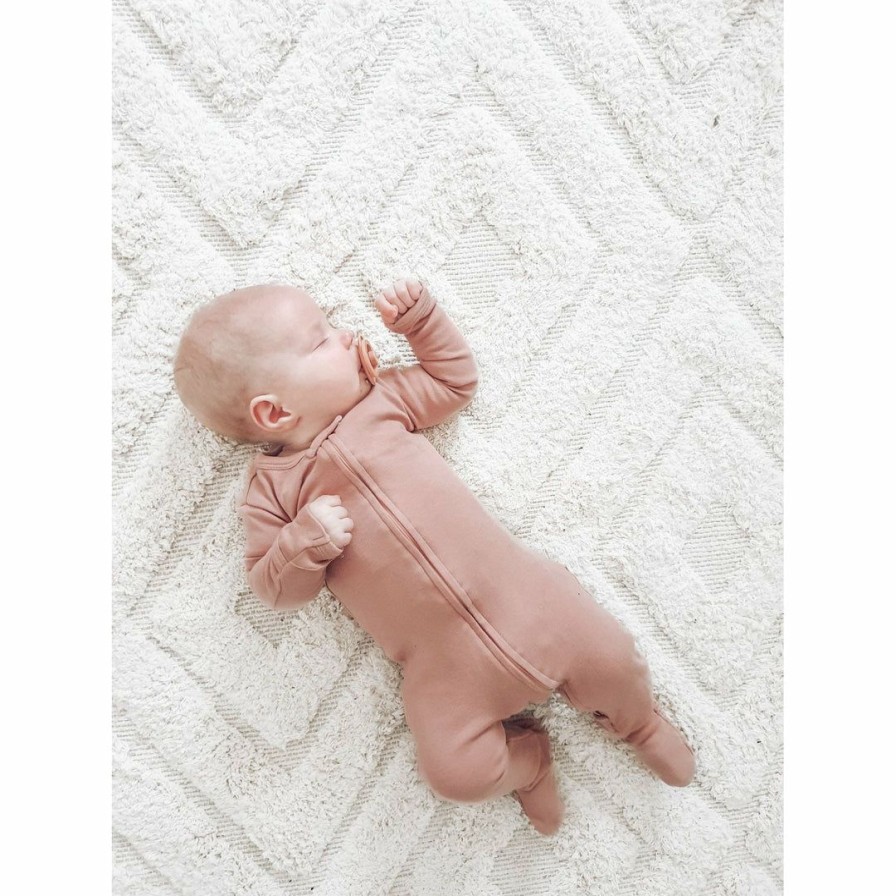 Clothing * | Loved Baby Mauve Organic Cotton Zip Sleeper Sleepers