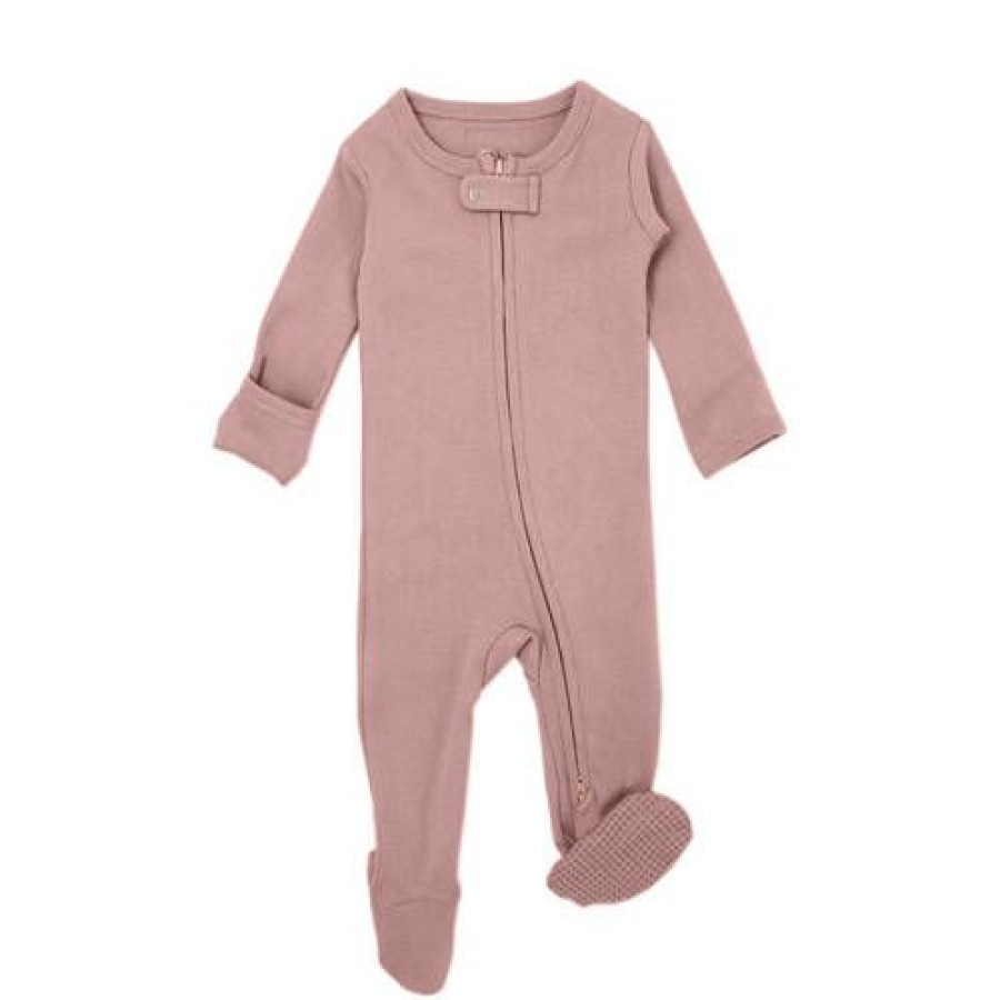 Clothing * | Loved Baby Mauve Organic Cotton Zip Sleeper Sleepers