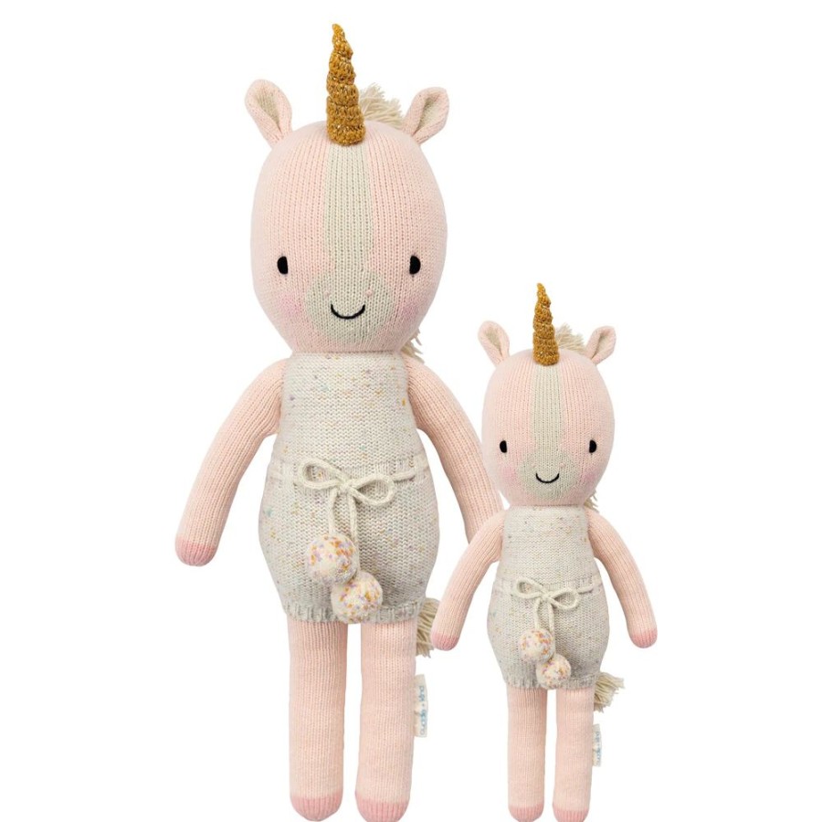 Dolls + Plushies * | Cuddle And Kind Ella The Unicorn Knit Handcrafted Little Doll Dolls + Plushies