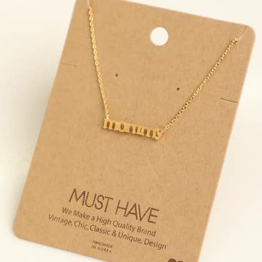 Women * | Fame Accessories Gold Mommy Necklace Necklaces