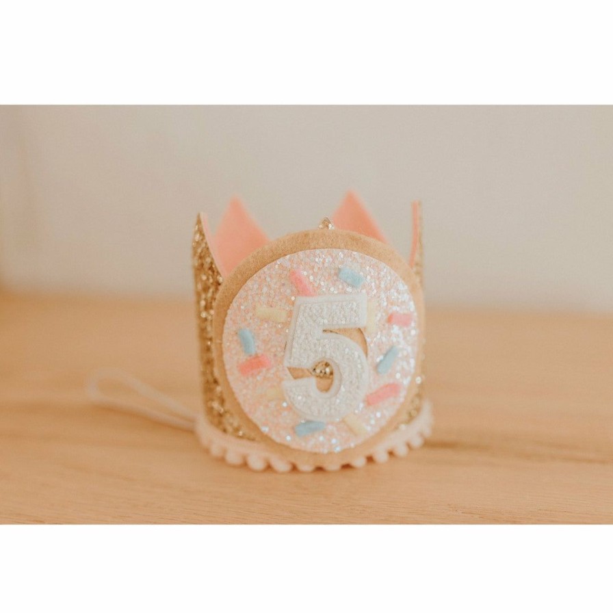 Party Time * | Cutest Little Party Party Time # 5 Gold Glitter + Donut + White Glitter Crown