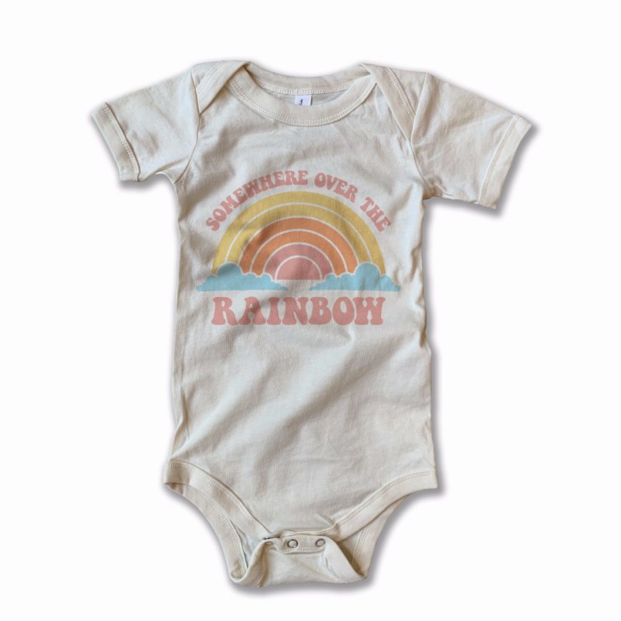 Clothing * | Rivet Apparel Over The Rainbow Vintage Onesie Bodysuits