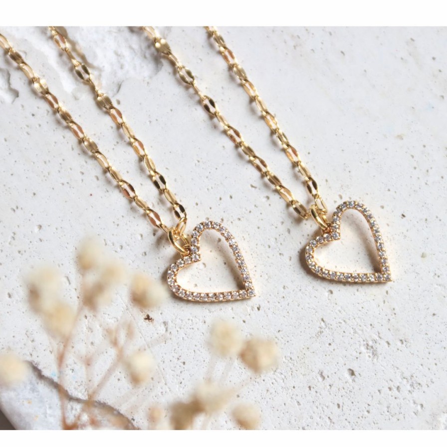 Women * | Mesa Blue Mother Daughter Set Open Heart Necklaces