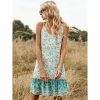 Women * | J+J Green Ruffle Hem Boho Dress