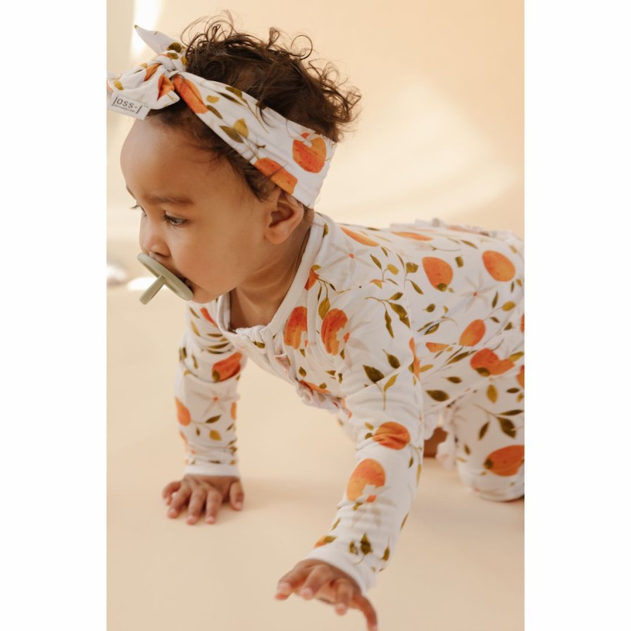 Clothing * | Orange Blossom Bamboo Zip Sleeper + Ruffles Arrows & Bow X Joss + J Sleepers