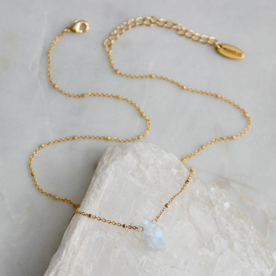 Women * | Mesa Blue Necklaces Moonstone Freeform Necklace