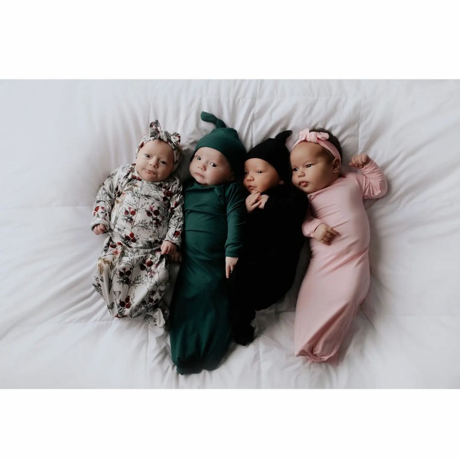 Clothing * | Three Little Tots Preemie + Newborn Emerald Knotted Gown