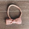 Headwear * | Mae + Skye Aurora Coral Gingham Petite Bow Headband Headwear