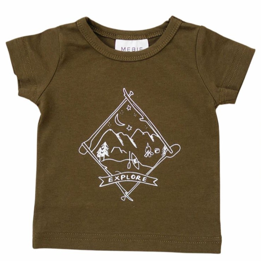 Clothing * | Mebie Baby Explore Olive Green Tee