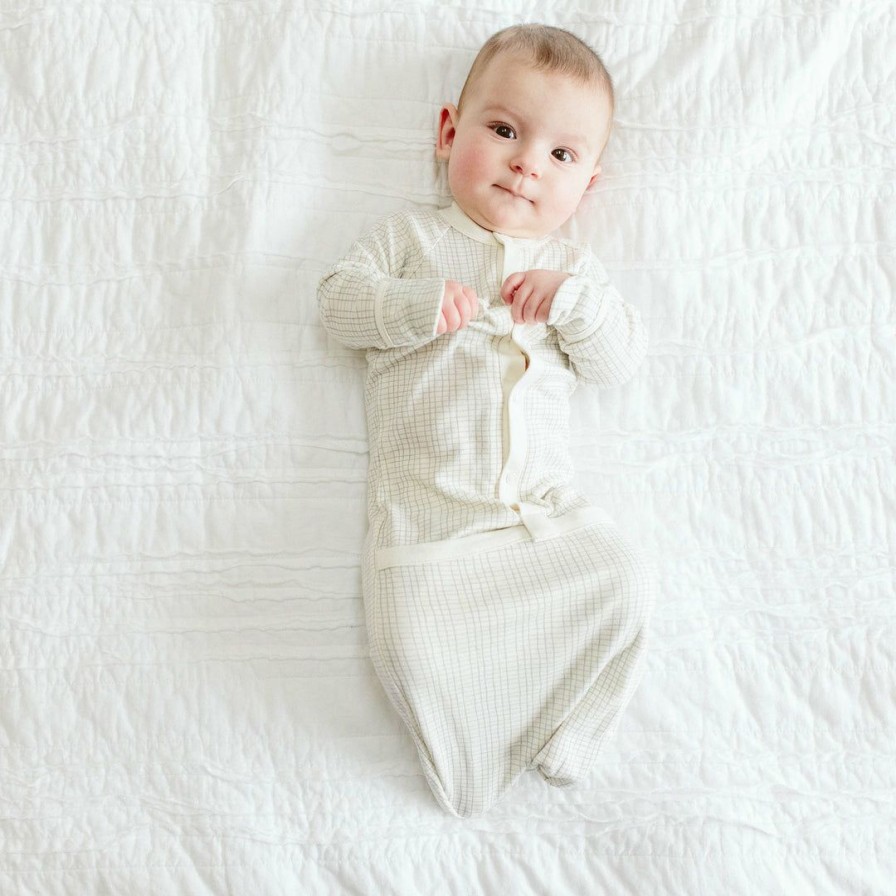 Clothing * | Goumi Kids Gridlock Bamboo Organic Gown