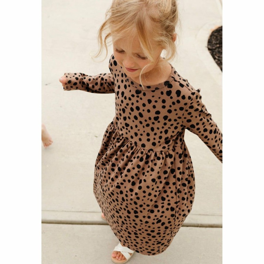 Clothing * | Lia + Lou Dresses Leopard Long Sleeve Dress