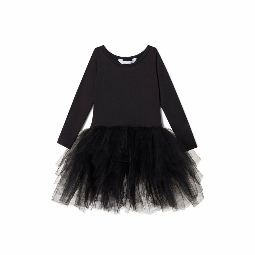 Clothing * | I Love Plum Black Long Sleeve Tutu Dress