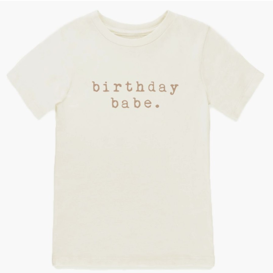 Clothing * | Tenth + Pine Tops Birthday Babe Clay + Natural Organic Tee