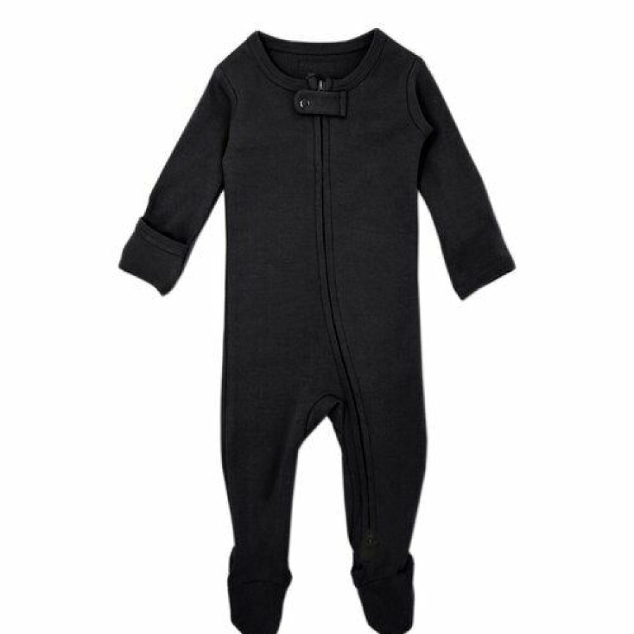 Clothing * | Loved Baby Sleepers Black Organic Cotton Zip Sleeper