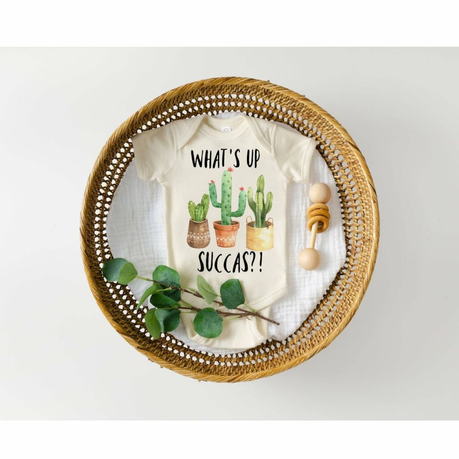 Clothing * | Love You A Latte Shop What'S Up Succas Natural Onesie