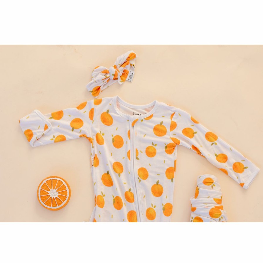 Clothing * | Sleepers Oranges Bamboo Zip Sleeper + Ruffles Arrows & Bow X Joss + J