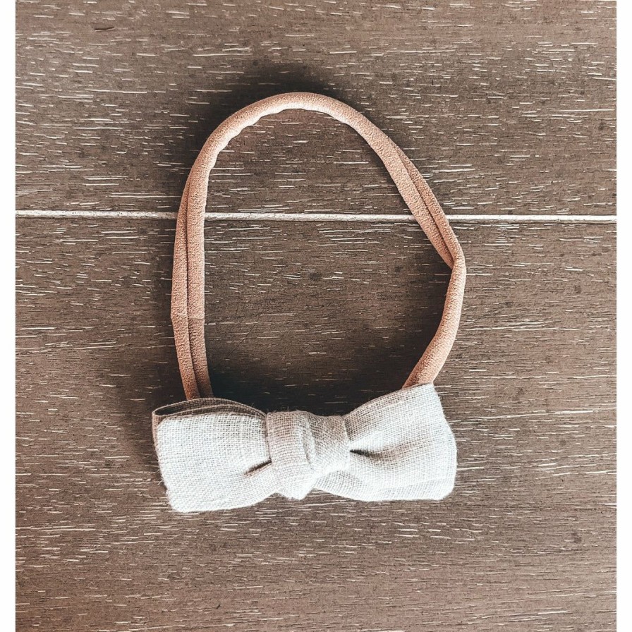 Headwear * | Mae + Skye Headwear Hazel Wood Petite Bow Headband