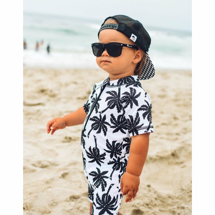 Clothing * | George Hats Black + White Palm Sunsuit