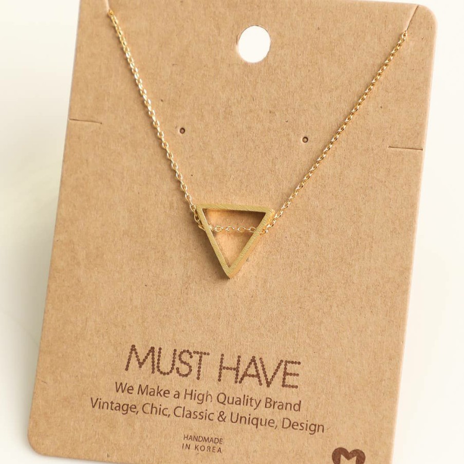 Women * | Fame Accessories Necklaces Triangle Pendant Necklace