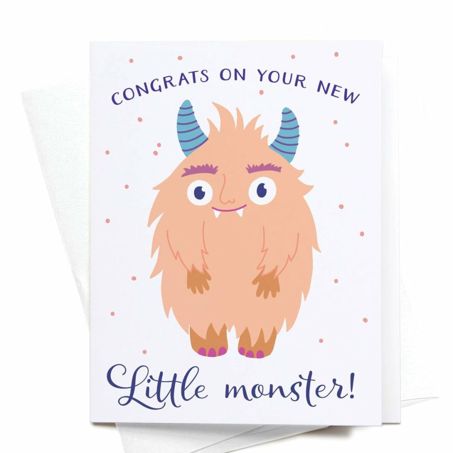 Party Time * | Onderkast Congrats On Your New Little Monster Greeting Card Party Time