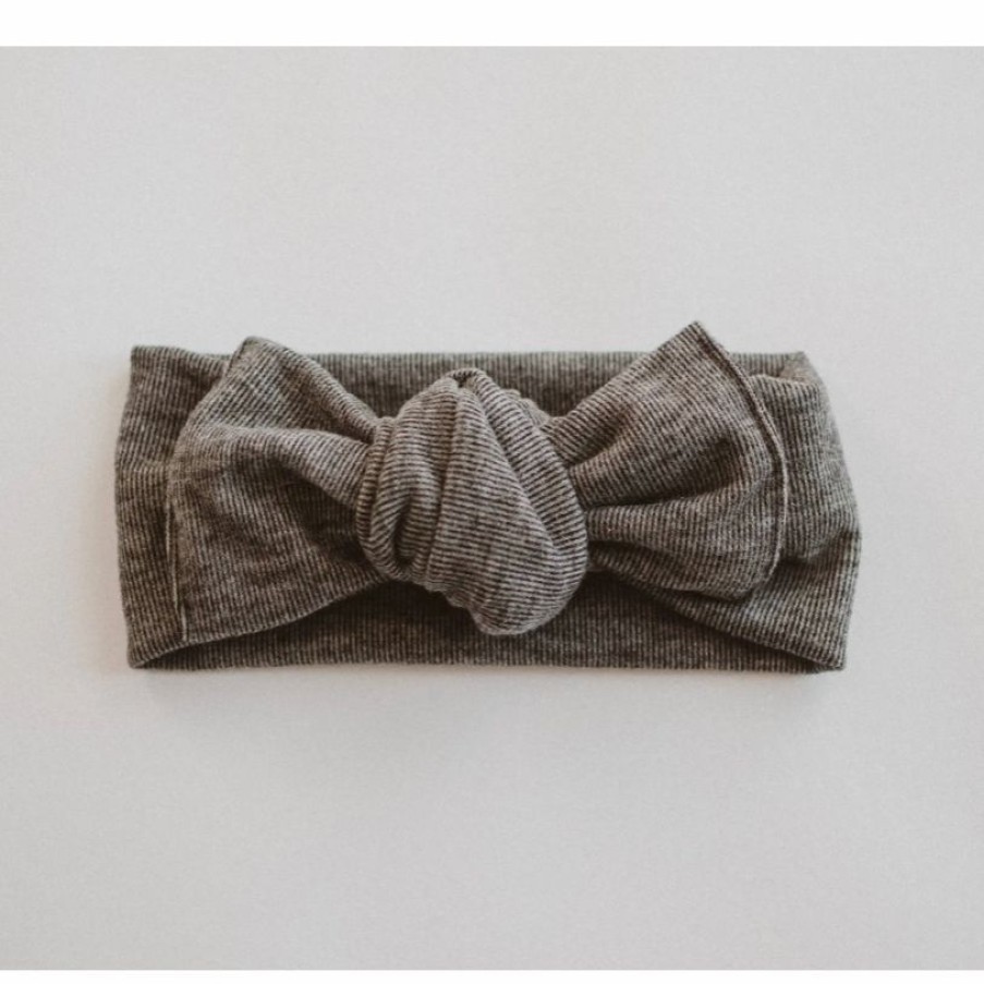 Headwear * | Mae + Skye Headwear Charcoal Ribbed Knit Headwrap