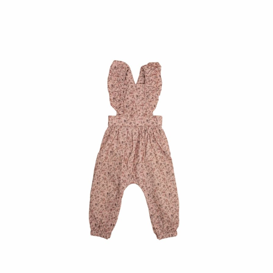 Clothing * | Jamie Kay Amelie Floral Organic Cotton Pincord Ruby Romper Overalls + Rompers