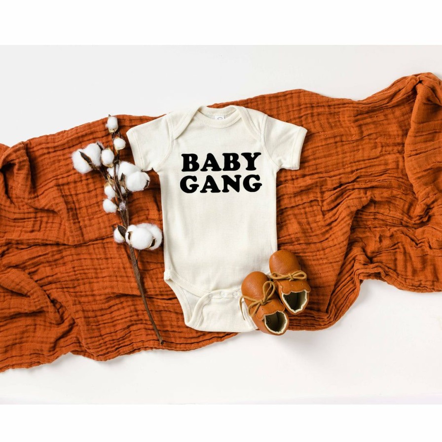 Clothing * | Love You A Latte Shop Baby Gang Natural Onesie