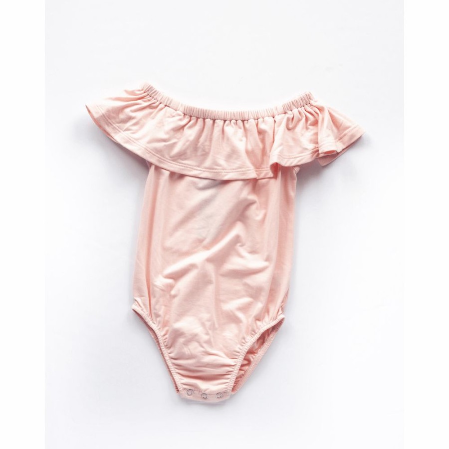 Clothing * | Bailey'S Blossoms Light Pink Flutter Sleeve Leotard Overalls + Rompers