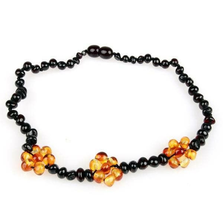 Jewelry * | Powell'S Owl Amber Gemstone Cherry + Honey Flower Necklace