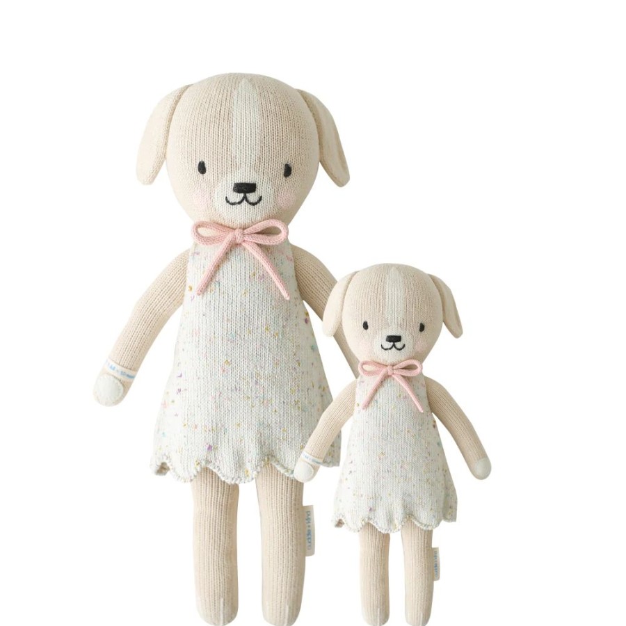 Dolls + Plushies * | Cuddle And Kind Dolls + Plushies Mia The Dog Knit Handcrafted Regular Doll