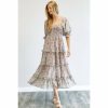 Women * | J+J Pink Floral Smocked Maxi Dress Dresses