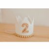 Party Time * | Cutest Little Party Party Time # 2 White Glitter + Toast Pom Trim/White Lining + Rose Gold/Toast Felt Crown