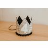 Party Time * | Cutest Little Party # 4 Silver Glitter + Black Pom Trim + White Glitter Crown Party Time